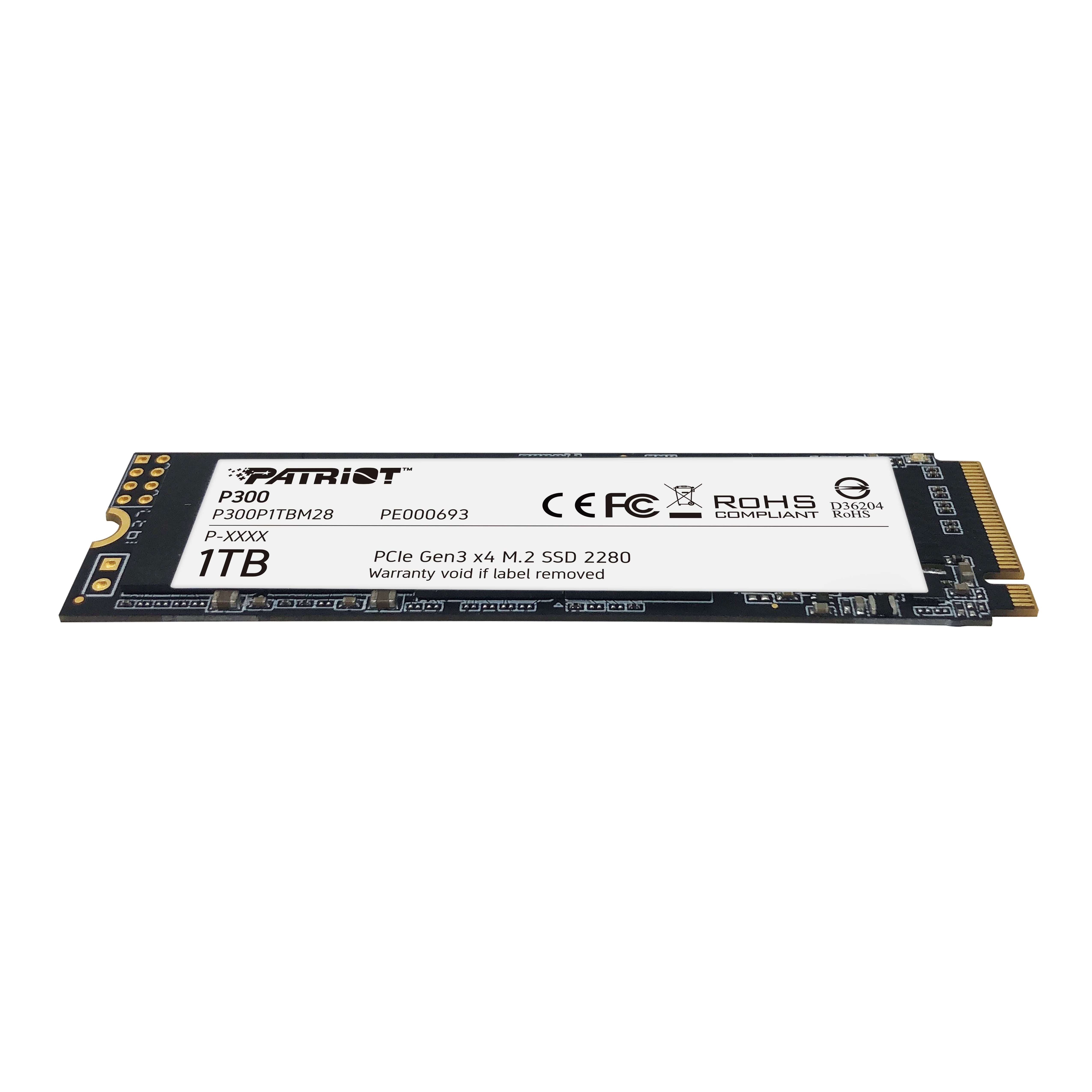 Patriot P300 M.2 2280 1TB PCIe Gen3 x4, NVMe 1.3 Internal Solid State Drive (SSD) P300P1TBM28