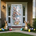 thumbnail image 3 of Kumdkd Easter Bunny Door Banner, 70x35in Pastel Spring Flowers & Eggs Hanging Decor with Bow, Indoor/Outdoor Holiday Banner for Porch, Wall - Washable Reusable, 3 of 5