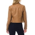 thumbnail image 4 of MixMatchy Women's Faux Leather Long Sleeve Zipper Closure Moto Biker Short Coat Jacket, 4 of 7