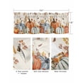 thumbnail image 5 of Thanksgiving Fall Kitchen Curtain Valances for Windows Farmhouse Short Curtains, Vintage Orange Blue Pumpkin Leaves Rod Pocket Valance Curtain for Bedroom Cafe Living Room 60"x18", 5 of 8