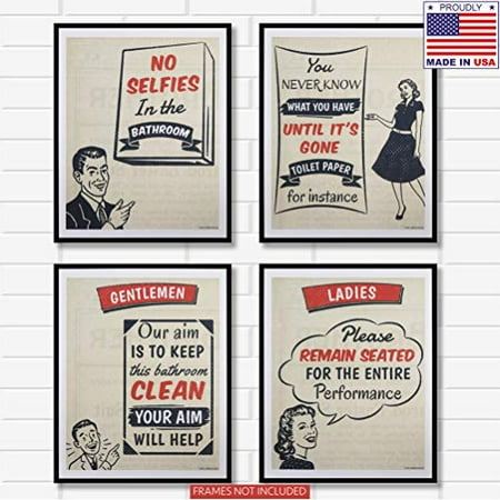 Funny Bathroom Decor Pictures Set Of 4 Unframed Art Prints Signs With Sayings Vintage Rustic Es Decorations Restroom Wall Posters Ideal For Any House Apartment Or Farmhouse Canada - Bathroom Wall Sayings Funny Funny Bathroom Decor Pictures Set Of 4 Unframed Art Prints Signs With Sayings Vintage Rustic Es Decorations Restroom Wall Posters Ideal For Any House Apartment Or Farmhouse Canada - Bathroom Wall Sayings Funny