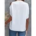 thumbnail image 4 of Women's V-neck Temperament Fashion Strapless Sleeve Top, 4 of 4