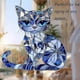 thumbnail image 2 of Blue & White Cat Suncatcher Ornament, Acrylic Cat Suncatcher Garden Decor, 2 of 5