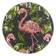 thumbnail image 5 of Roses Flowers Flamingoes Leaves Black 10 inch Wall Clocks Non Ticking Easy to Read Battery Decorative for Home Bathroom Kitchen Bedroom Living Room, 5 of 8