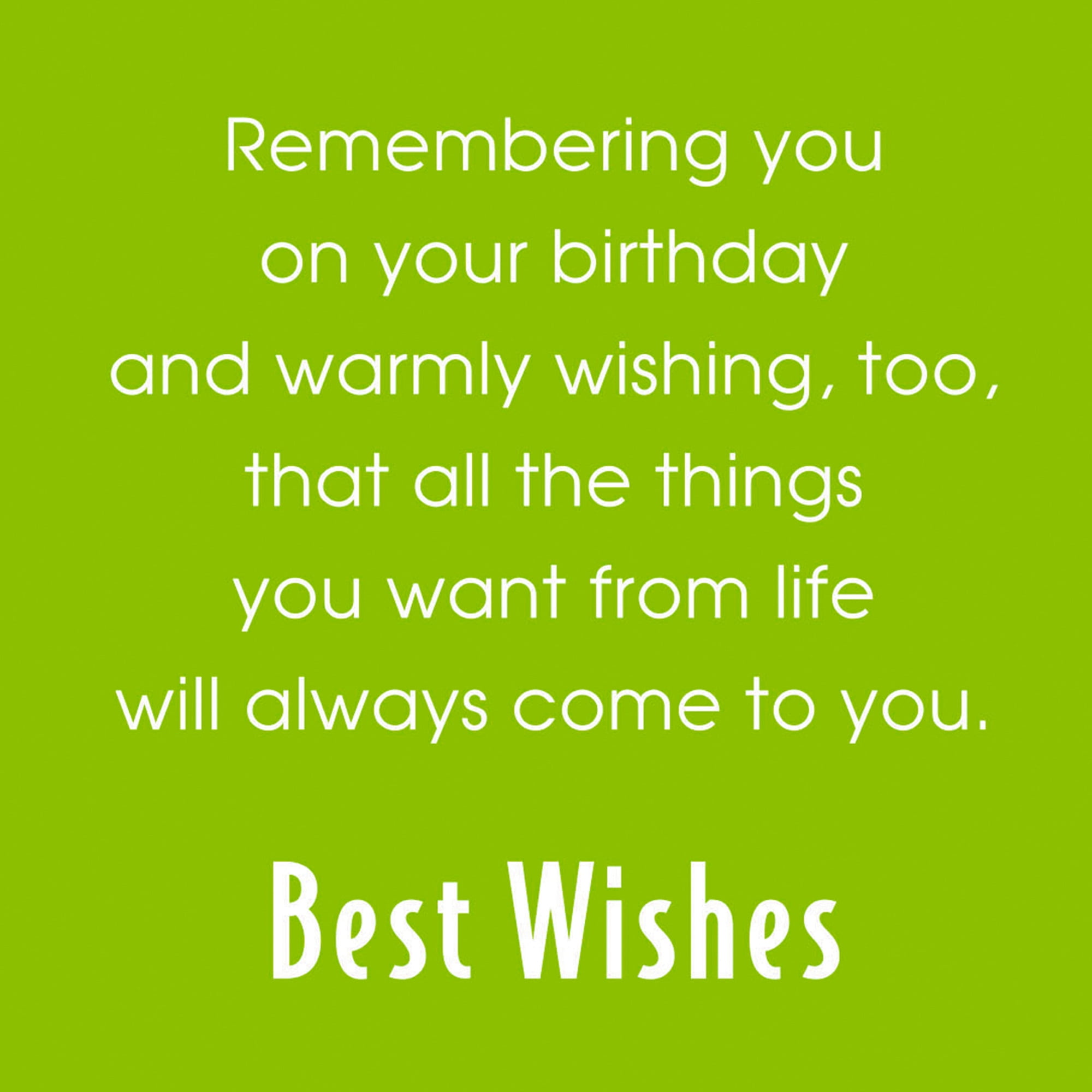 Hallmark Birthday Card (Wishes for All Good Things)