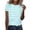 A1 Light blue, variant on Holzkary Women's 2026 Summer Short Sleeve Tops Colourful Striped Crewneck Loose Work T Shirts Blouses Striped Plaid Going Out Work Travel Blouse Color Block Pullover Basic Tee Y2K Clothes SB1 XL