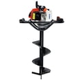 thumbnail image 1 of XtremepowerUS V-Type 63CC Gas Posthole Digger One Man Auger Post Hole Digging Fence Post Dirt Tree with 12" inch Bit Set, 1 of 3