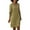 Khaki, variant on Daznico Women's Cotton Linen Mini Dress - Half Sleeve V-Neck Casual, Summer Vacation Short Dress, Breathable & Comfortable,for Size L