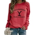 thumbnail image 1 of Women's Sweater Yellowstone Dutton Ranch Printed Tops Crew Neck Sweater, 1 of 1