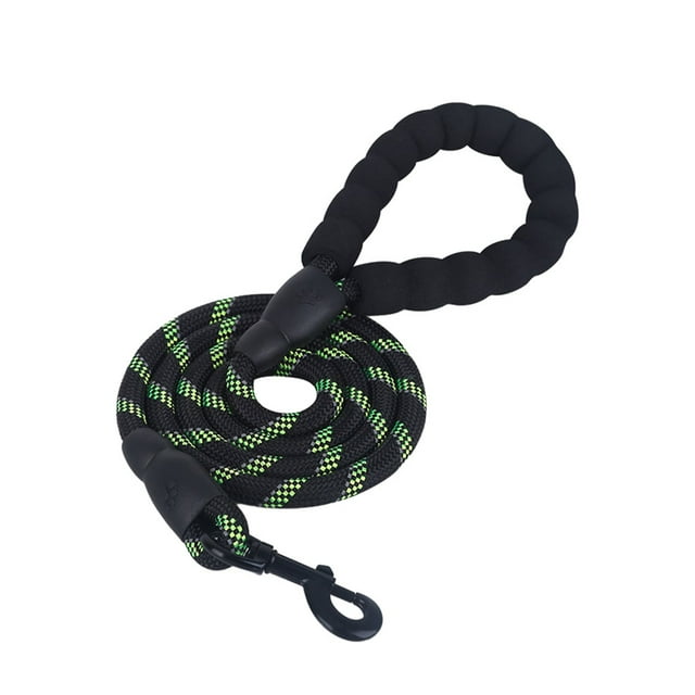 Decodeary Nylon Reflective Strong Rope For Dogs Durable For Long-lasting Strong Pet Dog Leash Stylish black green 150cm*1.2cm