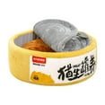 thumbnail image 4 of Cama de gato en forma de lata Anti slip Bottom Máquel lavable con manta con capucha con tazón de ramen de cojín suave cama de gato con cueva de cubier, 4 of 7