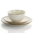 thumbnail image 2 of Elama Honey Ivory 16 Piece Stoneware Dinnerware Set in Ivory, 2 of 8