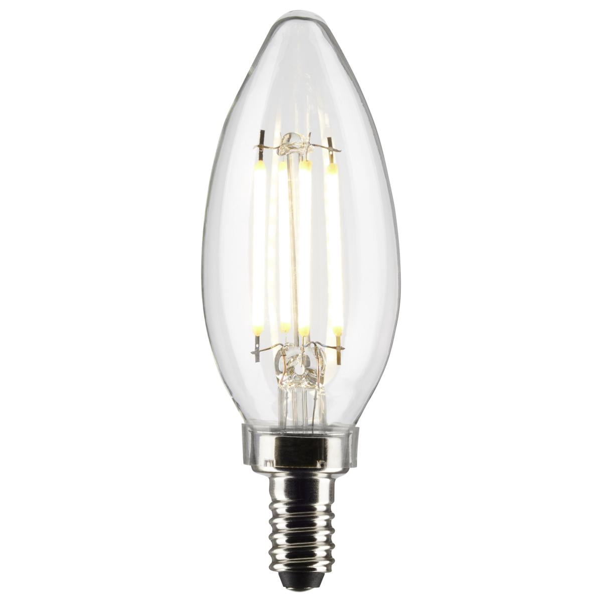 Satco S21266 B11 LED Light Bulbs 4W 120V 3500K E12 Candelabra Base Dimmable (6 Pack)