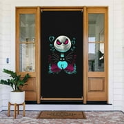 The Nightmare Before Christmas Door Cover Decorated Banner Tapestry Home Decoration Holiday Party Supplies Door Banner Porch Sign Banner 72.8 x 35.4 Inch