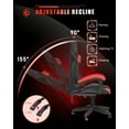 thumbnail image 3 of Bigzzia Gaming Chair with LED Lights, Computer Chair with Lumbar Support, Ergonomic High Back Video Game Chair with Swivel Seat and Headrest, Red, 3 of 8