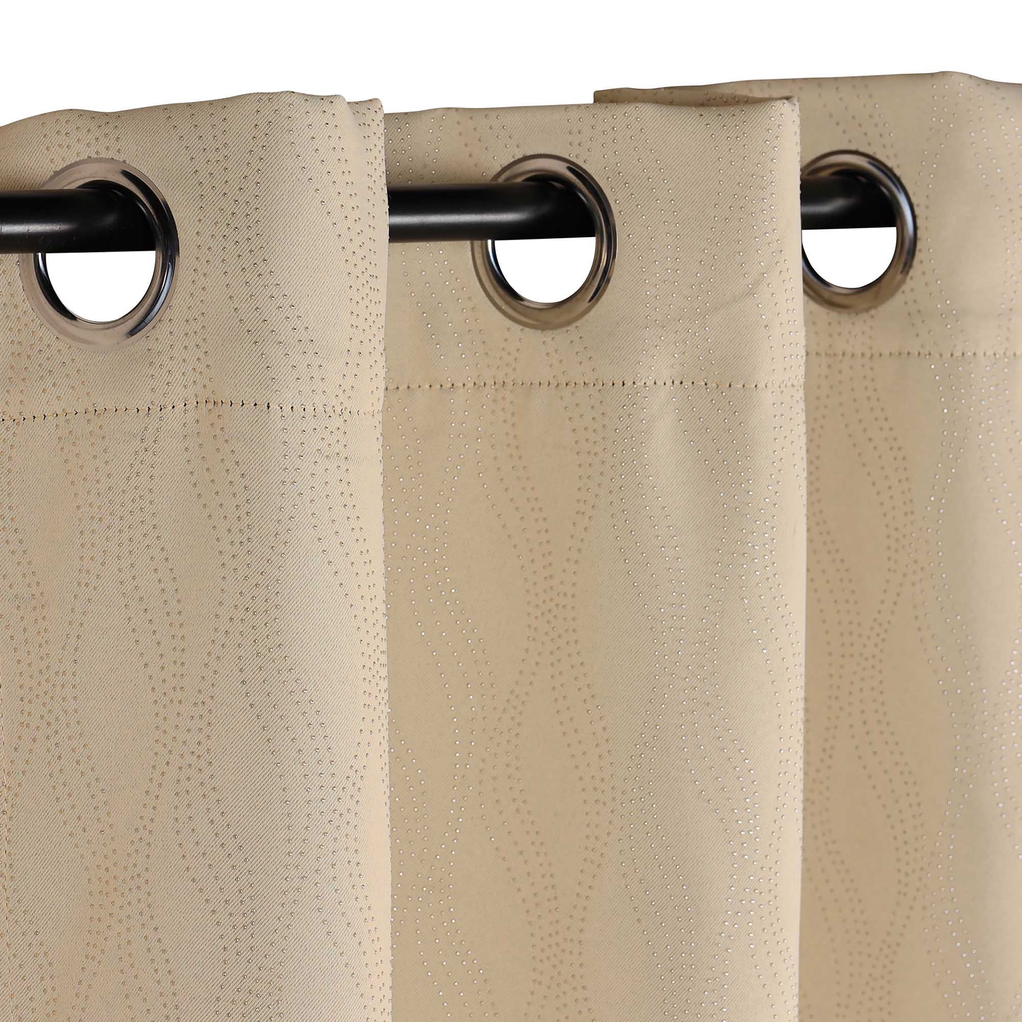 Superior Zuir Blackout Curtain Panel, 8 Grommets, Set of 2, 52" W x 96" L, Ivory