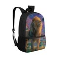 thumbnail image 2 of Uourmeti Majestic Lion Theme Backpack for Women, 17 Inch Lightweight Bookbag for School Travel, 2 of 6