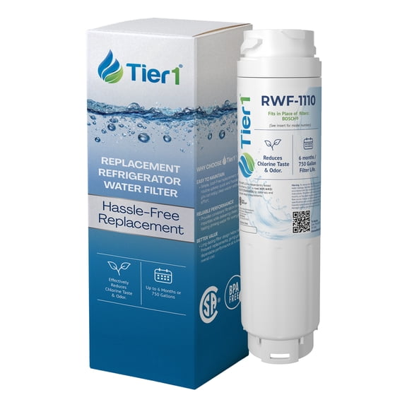 Tier1 RWF1110 9000 077104 Refrigerator Water Filter | Replacement for Bosch 644845, REPLFLTR10, UltraClarity, 11034152 Fridge Filter - Up to 6 Months Supply | Easy Install | Odor Control