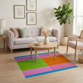 thumbnail image 3 of ODIKA 4'x6' Washable Area Rug Bedside Checkered Retro Hopscotch Block Border Storybook Grid for Bedroom, Reading Nook, Pet Friendly & Non-Shedding, 3 of 7