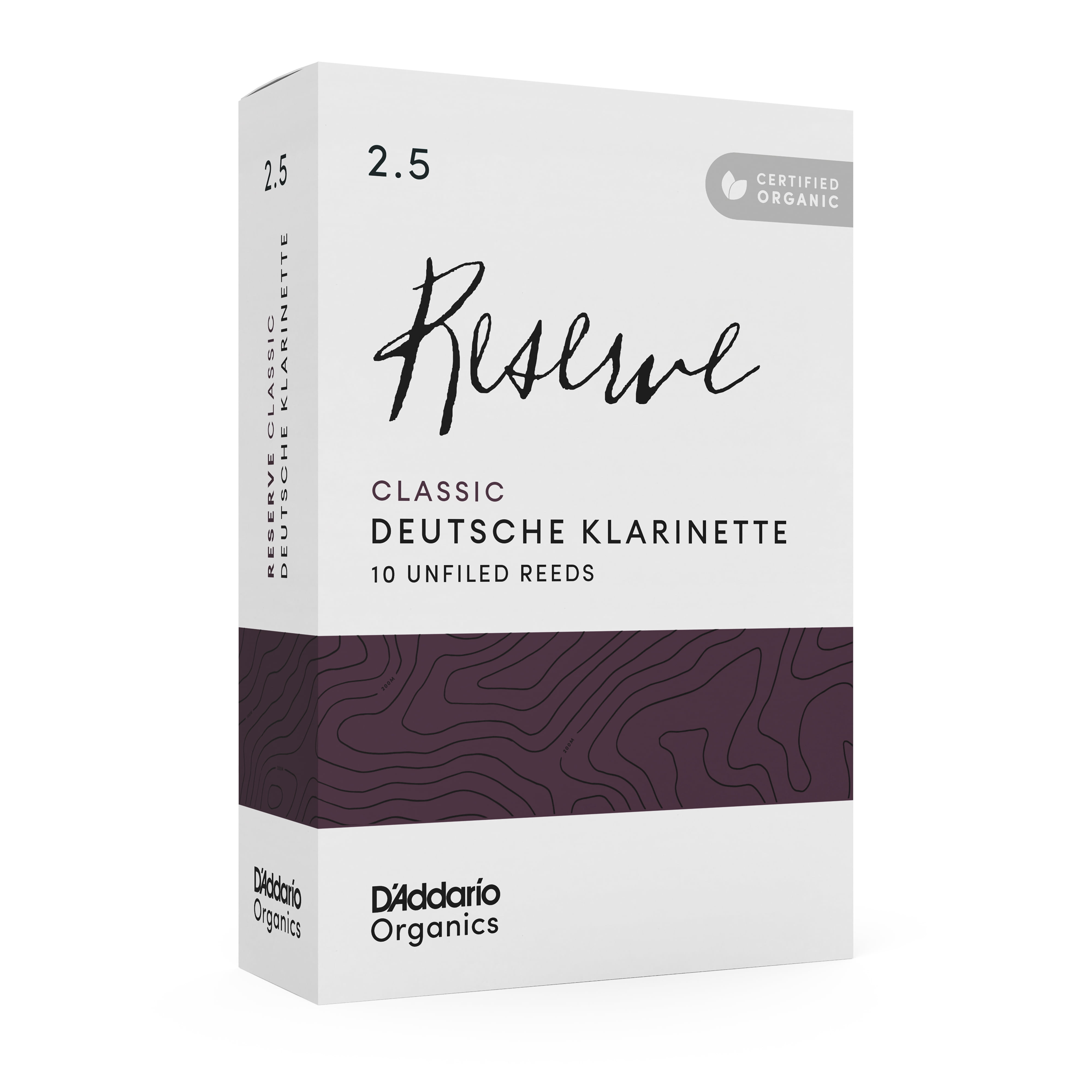 D'Addario Organic Reserve Classic Deutsche Klarinette Reeds Strength 2.5 10-pack