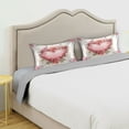 thumbnail image 5 of Dailycode Satin Pillow Case Standard Silk Pillow Cover for Hair and Skin Envelope Closure Beautiful Pink Heart with Roses 20"x26", 5 of 9