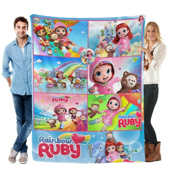 Throw Blanket for Rainbow Ruby Bed Couch Soft Warm Flannel Blanket for Kids Girls Boys Gifts Home Decor 30x40 Inch