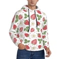 thumbnail image 2 of Rateoe Strawberry Pattern Mens Hoodie, Pullover Hooded Sweatshirt, Kangaroo Pocket Hoodie Ideal for Daily Wear, Travel and Home-Medium, 2 of 7