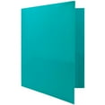 thumbnail image 3 of JAM Paper Plastic 2 Pocket School POP Folders with Metal Prongs Fastener Clasps, Teal Blue, 3/Pack, 3 of 4