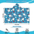 thumbnail image 2 of Blue Stars and Baseballs Pattern Hooded Bath Towel，50"x30" for Ages 3 To 12 Kids, Quick Dry Lightweight Soft Microfiber Hood Beach Towel Cover Up for Kids, 2 of 7