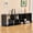 Black, variant on S-HOME 2 Shelf Bookcase L-Shaped TV Console Stand in Sleek Finish with Combination Storage for Media Organization