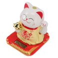 thumbnail image 2 of Lucky Waving Cat Light Induction Plastic Chinese Welcome Cat Ornament for Home Cars Yellow, 2 of 6