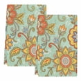 thumbnail image 2 of Teal Green Boho Floral Kitchen Towels Set of 2, Vintage Abstract Art Ethnic Flowers Absorbent Dish Towels for Kitchen, Microfiber Hand Towel, Quick Drying Tea Towel for Cleaning Decorative Dishcloths, 2 of 7