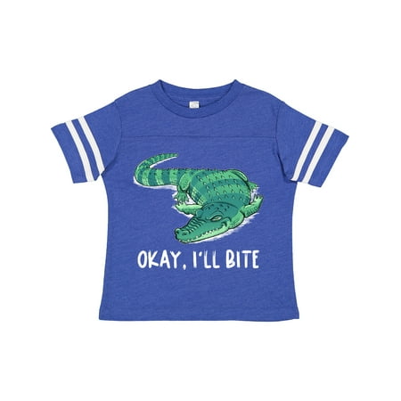 

Inktastic Okay I ll Bite Green Alligator Design Gift Toddler Boy or Toddler Girl T-Shirt