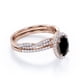 thumbnail image 3 of JeenMata Juego de Novia con Forma de Infinito Retorcido de Diamante Negro Cultivado en Laboratorio de 1,75 Quilates y Moissanita Engastado con Halo Pavé en Baño de Oro Rosa de 18 K sobre Plata, 3 of 6