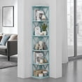 thumbnail image 2 of Convenience Concepts Oxford 5 Tier Corner Bookcase, Sea Foam Blue, 2 of 5