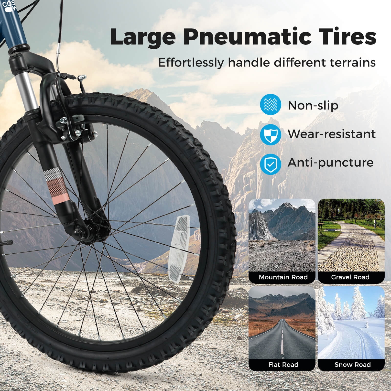 Costway 20 Inch Mountain Bike for Teens Aged 8+ Years Old with Suspension Fork Navy