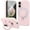 Pink, variant on Dteck Liquid Silicone Case for iPhone 16, Fit for MagSafe, Magnetic Ring Kickstand Slim Phone Case with Tempered Glass Screen Protector Full Camera Protection,Black