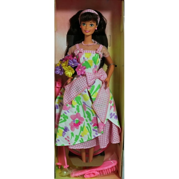 Spring Petals Barbie Doll Brunette Avon Exclusive Special Edition 1996 Mattel