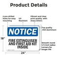 thumbnail image 2 of (2 Pack) Fire Extinguisher And First Aid Kit Inside OSHA Notice Sign 24 Inch X 18 Inch Indoor / Outdoor Rust-Free Aluminum Metal Signs for Workplace, Workshop, and Construction Site,, 2 of 8