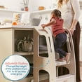 thumbnail image 5 of ECR4Kids Chef's Helper Kitchen Step Stool Tower with Handles, Childrens Furniture, White Wash, 5 of 9