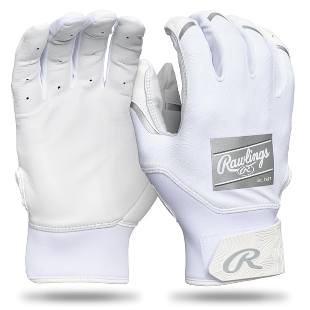 Guantes de bateo T-Ball Clout de Rawlings, blancos para jóvenes
