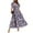Navy, variant on Women's Bohemian Floral Maxi Dress, Short Sleeve V-Neck Summer Casual Flowy Long Dress for Beach, Party, Vacation,Black L