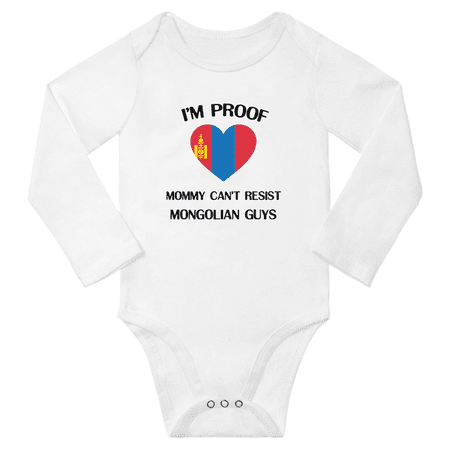 

I m Proof Mommy Can t Resist Mongolian Guys Baby Long Sleeve Jumpsuits (White 18 Months)