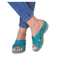 thumbnail image 5 of Women's Ladies Fashion Casual Floral Sandals Wedges Shoes Outdoor Slippers Robe & Slippers Set for Women Comfortable Slippers Women Slippers Women Moccasins Extra Wide Slippers for Women with Feet, 5 of 6