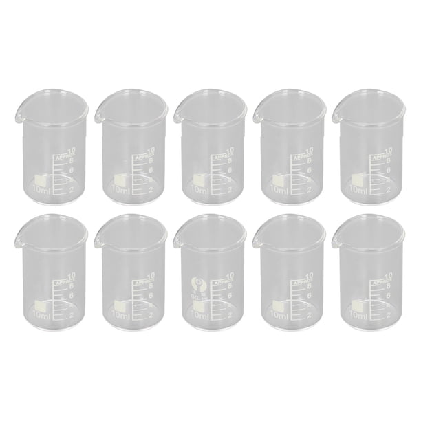 Vaso de laboratorio, 10 piezas, vaso de precipitados de vidrio de borosilicato, equipo de experimentación, características mejoradas