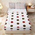 thumbnail image 2 of Erosebridal Retro Two-Tone Dot Pattern Zipper Twin Comforter Sets with Fitted Sheet and 2 Pillowcases,Mixed Brown Red Circle Zipper Bedding Set,Ivory Maroon,4-Piece,Reversible, 2 of 6