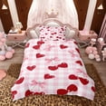 thumbnail image 2 of Erosebridal Cute Cherry Bow Twin Bedding for Girls, Pink Plaid Duvet Cover Set, Pink Reversible, 1 Duvet Cover and 1 Pillowcase (No Comforter), 2 of 5