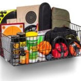 Rack'Em 9090-B Mount Anywhere Black Wire Basket 12"x12"x8" Provides Versatile Storage All Of Your outdoor Gear, Supplies and Organizational Needs.