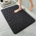 thumbnail image 1 of Memory Foam Bath Mat Cobblestone Bathroom Rugs Super Water Absorbent Bath Mats for Bathroom Machine Washable Bath Rugs(17 x 24 ,Black), 1 of 11