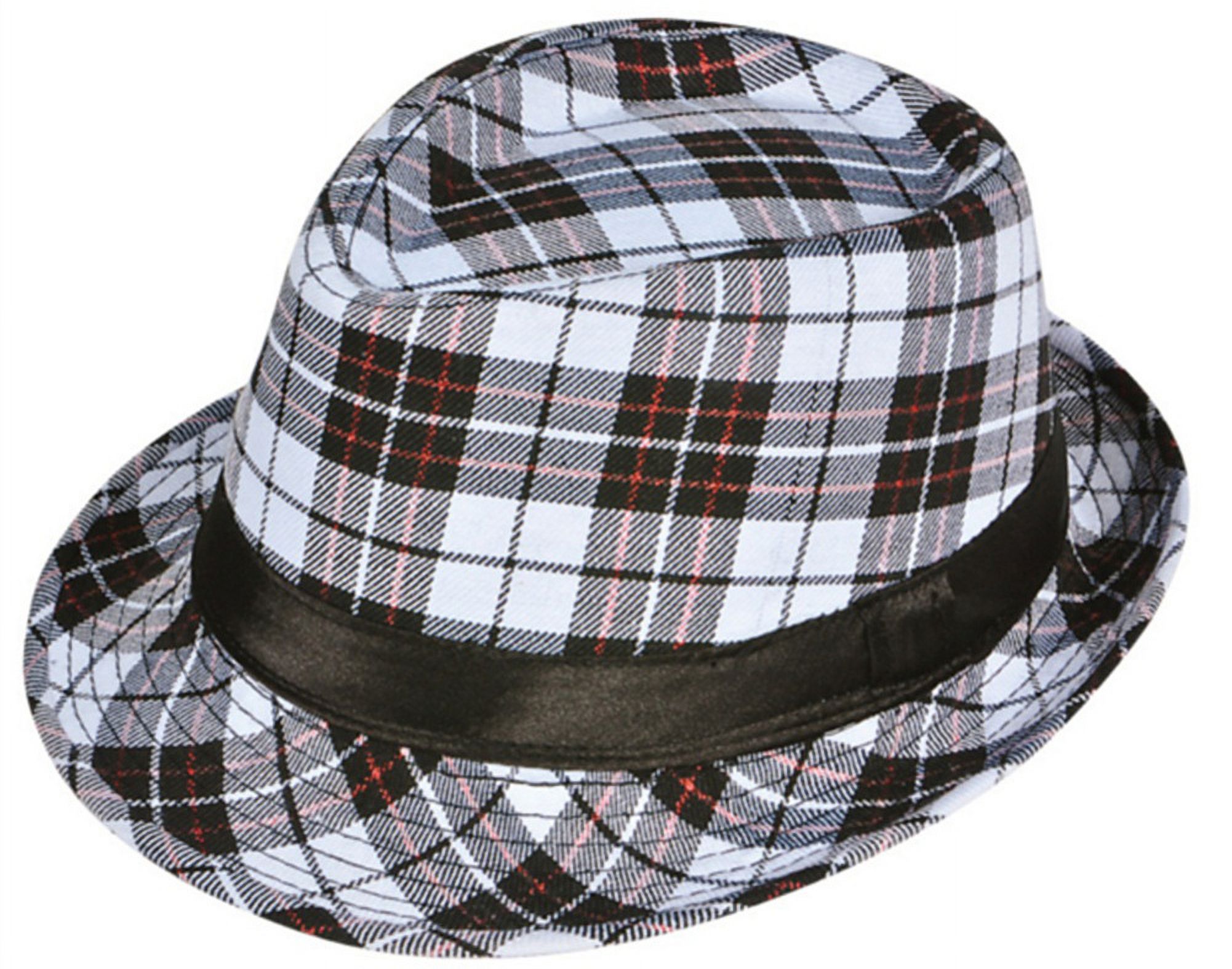 Black & White Checker Patterned Fedora Hat Black and White Fedora, Stingy Brim, Mens Hat,women Hat  main image 3
